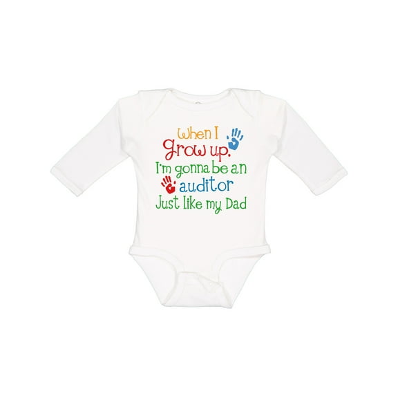 Inktastic Future Auditor Like My Dad Boys or Girls Long Sleeve Baby Bodysuit