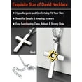 thumbnail image 6 of FaithHeart Solid Silver Star of David Pendant Necklace for Women Men Christian Cross Religious Hexagram Jewish Jewelry Gift Protective Amulet for Dad Grandpa Fathers Day, 6 of 11