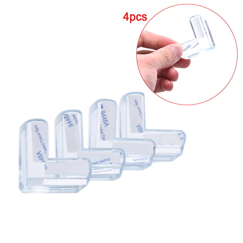 4x Clear Rubber Furniture Corner Edge Table Cushion Guard Protector Baby New 