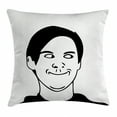 thumbnail image 1 of Humor Decor Throw Pillow Cushion Cover, Irritating Troll Face Man with Cynical Expression Oh Crap Famous Fun Image, Decorative Square Accent Pillow Case, 24 X 24 Inches, Black White, by Ambesonne, 1 of 2