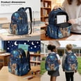 thumbnail image 3 of Kuiaobaty Kids Backpack Set of 3 Large Capacity Backpack and Lunch Box Set with Cup Holder Roomy Sturdy Bookbag with Pencil Case with Zipper for School Hiking, Cat Stars Planet Print, 3 of 7