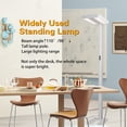 thumbnail image 5 of J&L 100W Full-Spectrum Standing Floor Lamp 3000K-5000K Dimmable 10000lm Eye-Care 76'' Tall Reading Light for Reading Study Room, Home Office Living Room, Bedroom, 5 of 7