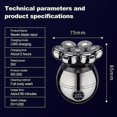 thumbnail image 2 of Electric Shaver for Bald Men, 6 in 1 Electric Razor with Ergonomic Design for Easy Handling, Lithium Power Cordless Charge for Up to 90 Minutes of, 2 of 5