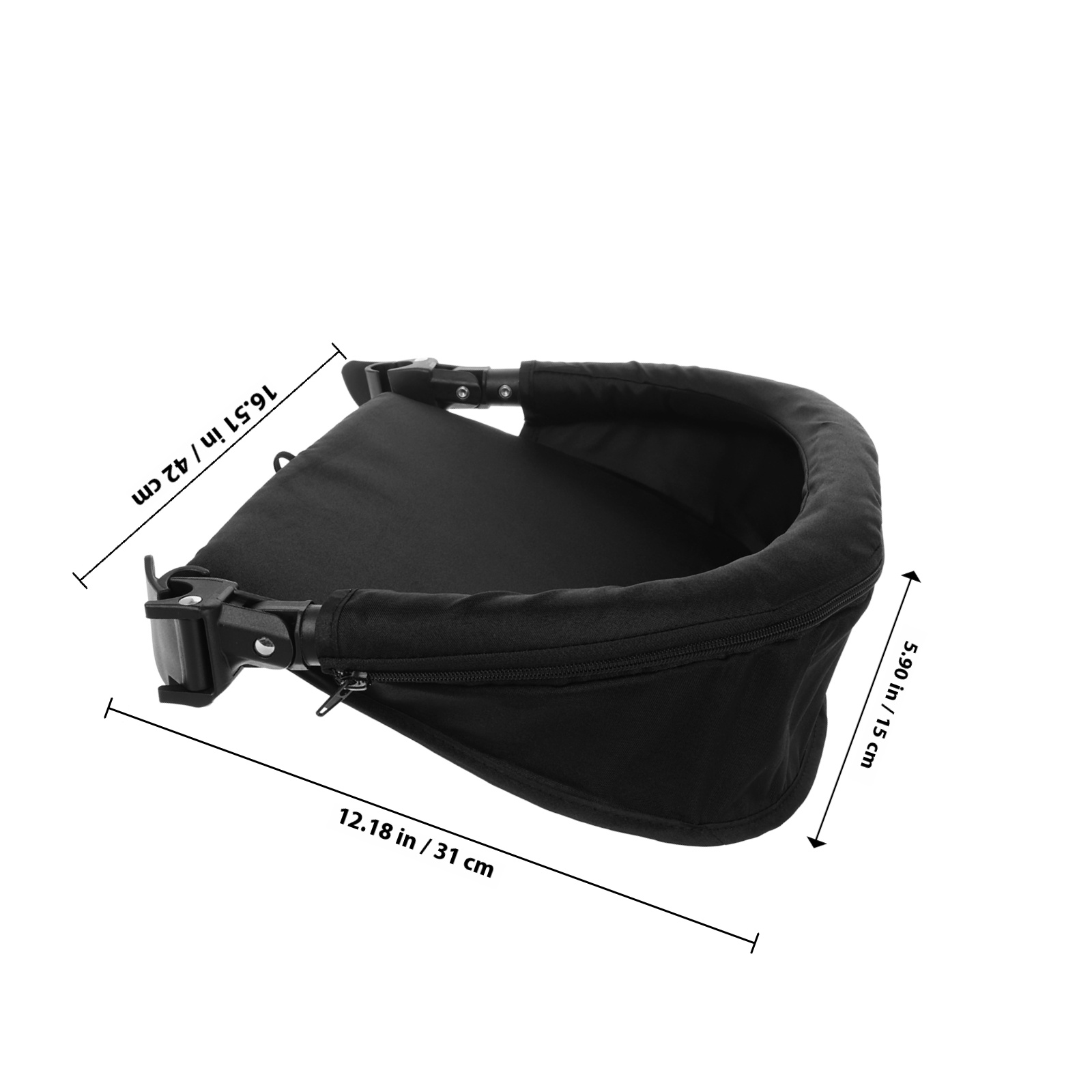 Luxshiny Stroller Pedal Black Cloth Easy Installation Stroller Leg Rest 1Pcs