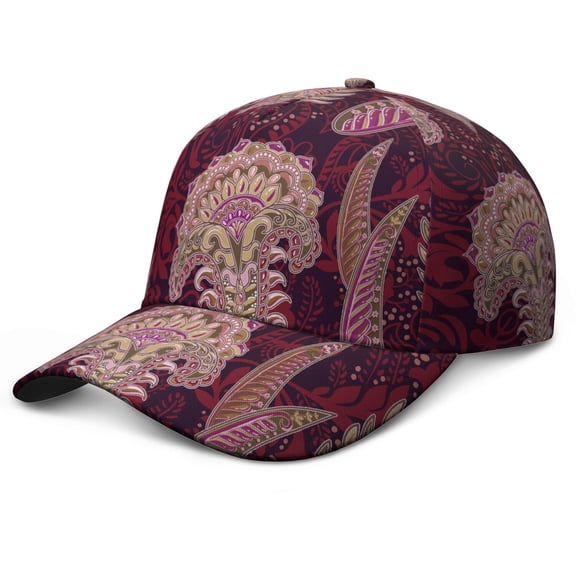 Elegant Vintage Baseball Cap - Classic Bohemian Floral Pattern Adjustable Unisex Hat for All Seasons