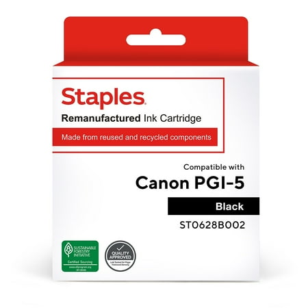 UPC: 0718103103046 | TRU RED Canon PGI-5PGBK (0628B002) Black Remanufactured Standard Ink Cartridge TR0628B002/SIC-