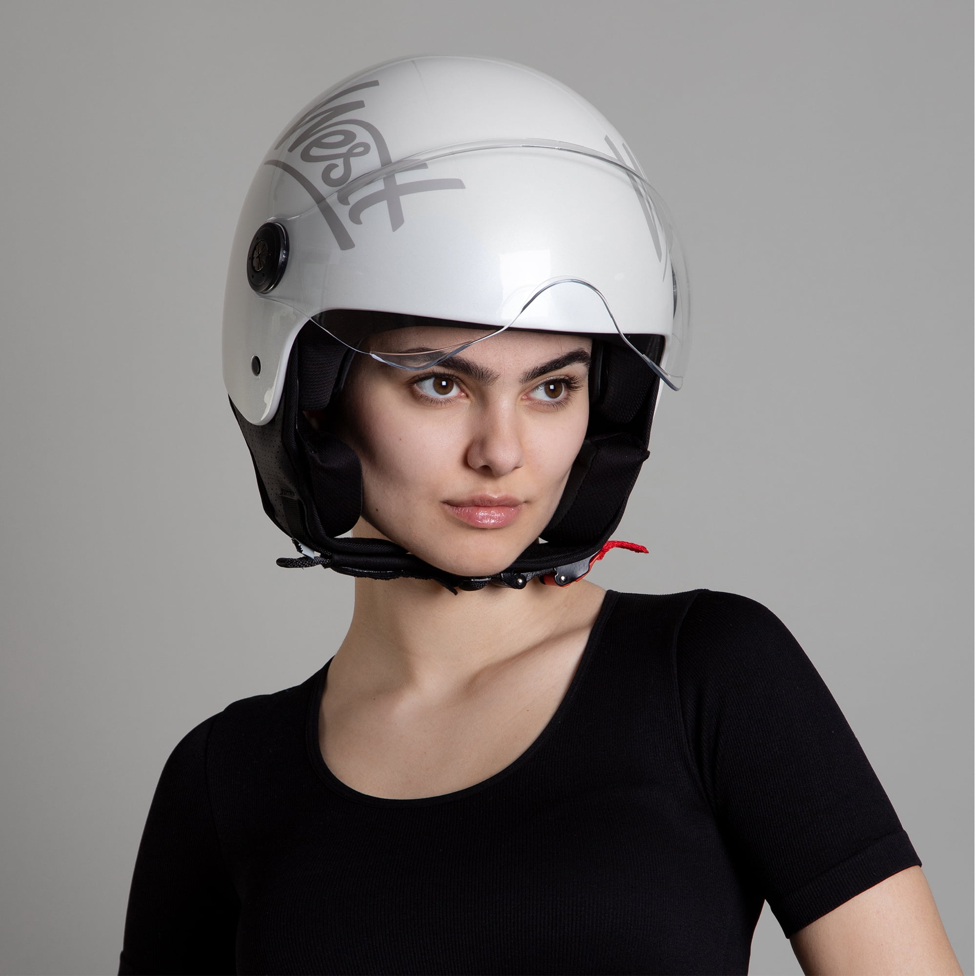Westt Open Face Helmet - Motorcycle Helmet Moped 3/4 Half Vespa Vintage with Visor- Helmets for Adults DOT Touring Men Women Scooter Classic Series White M