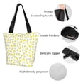 thumbnail image 3 of Bingfone Yellow Lemon Leaves Women Shoulder Tote Bags Casual Bag Ladies Shopping Handbag, 3 of 6