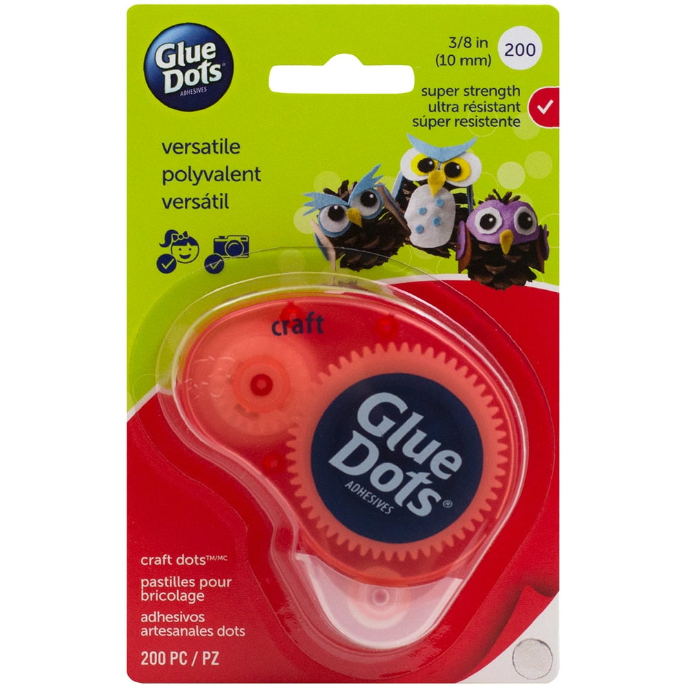 Glue Dots Clear Dot Disposable Dispenser, 200 Count