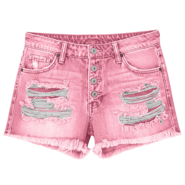 CHUMUD Jeans Shorts for Women Ripped Y2K Stretchy Trendy Denim Shorts Mid Rise Front Button Casual Shorts