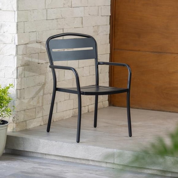 silla para jardín metálica negra