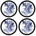 thumbnail image 2 of Silicone Non-Slip Drink Coasters with Removable Printed Absorbent Felt Pad - Set of 4 - Jumping Koi, 2 of 3