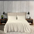 thumbnail image 2 of KOMFIT 800TC Egyptian Cotton Sheet Set Soft and Breathable - 4 Piece Bed Sheet Ivory Solid Twin - XL Size - 15" Deep Pocket, 2 of 5
