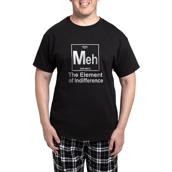 CafePress - Element Meh Men's Dark Pajamas - Men's Dark Loose Fit Cotton Pajama Set