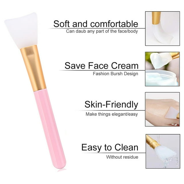 Juego de 3 brochas de silicona suave para mascarillas faciales, para mezclar mascarillas de barro, para maquillaje, cuidado de la piel y el rostro