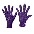 thumbnail image 2 of Womens Bling Sequin Gloves Open Finger Short Stretch Dance Gloves Glitter Sparkle Costume Accessories for Nightclub Party, 2 of 3