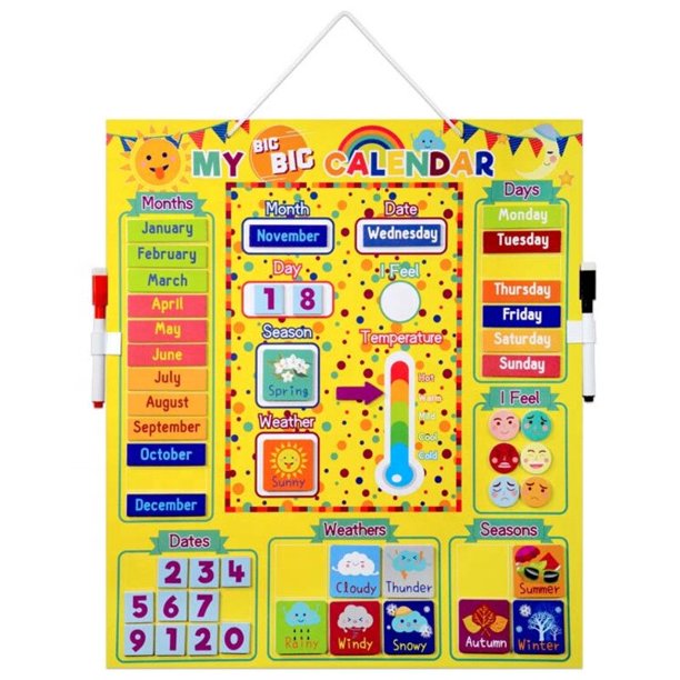 Weather Calendar Magnetic Board Whole Brain Development Wisdom Learning Enlightenment Creative Children Toys For Kids heqiyong LED