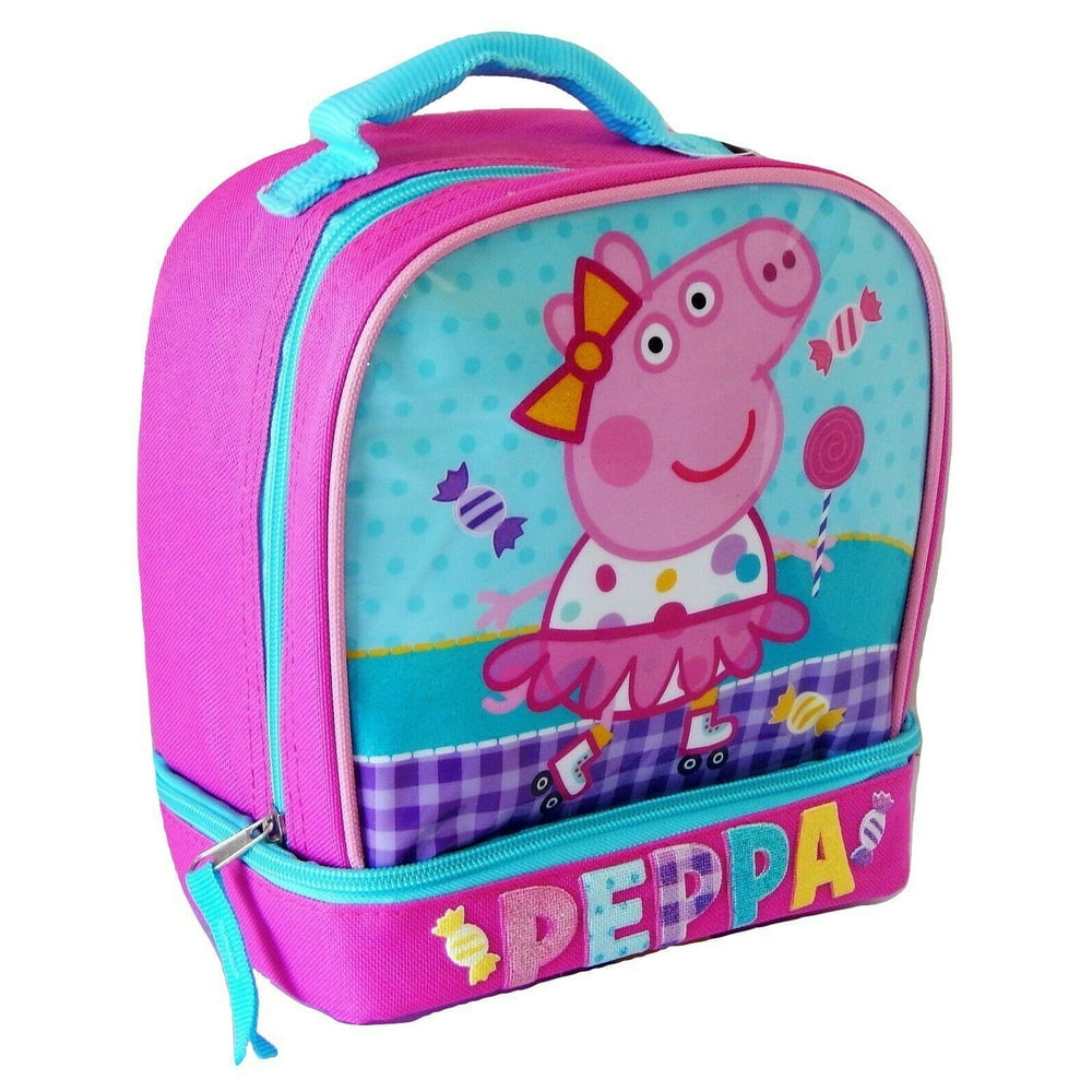 Peppa Pig Dual Compartment Insulated Lunch Bag Lunchbox Kit Walmart