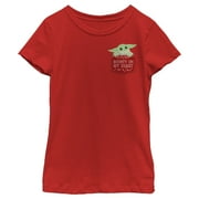 Girl's Star Wars: The Mandalorian The Child Bounty Heart Pocket Graphic Tee Red X Small