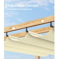 thumbnail image 3 of IdealHouse 10'x13' Retractable Pergola - Aluminum Outdoor Pergola with Faux Wood Finish, Retractable Canopy for Patio/Deck/Garden/Beach/Pavilion, Wood + Beige, 3 of 8