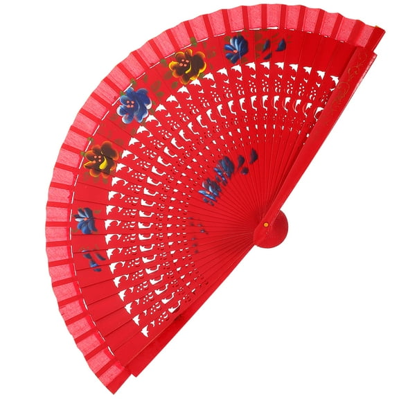 FRCOLOR Vintage Spanish Wooden Hand Fan - Dance Fan Folding Hand Fan Decorative Fan for Beach Party and Spanish Handheld Fan Accessories