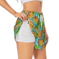 thumbnail image 2 of Bixox Women's Pineapple pattern 2 in 1 Running Shorts - Lightweight Athletic Workout Gym Yoga Shorts Liner with Pockets - X-Large, 2 of 7