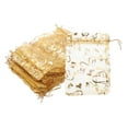 thumbnail image 1 of 100 Pcs 4x6 Pulgadas Bolsas de Organza Impresas con Corazones, Bolsas de Organza Doradas Transparentes con Cordón para Regalos de Favor de Dulces, 1 of 7