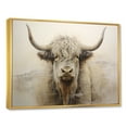 thumbnail image 2 of Designart "Minimalistic Beige Yak Art" Yaks Floater Framed Wall Art Prints, 2 of 5