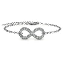 Cate & Chloe Morgan 18k White Gold Plated Infinity Bracelet with Swarovski Crystals Gift for Women