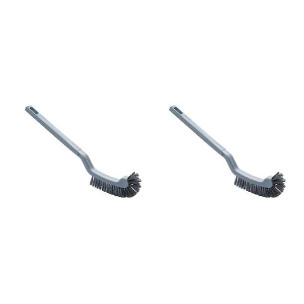 Matsuzay Cepillo fuerte para limpieza de inodoros, depurador de plástico, mango de flexión lateral curvo, cepillo de esquina, suministros de limpieza Type1 NO1 Matsuzay CBP042972