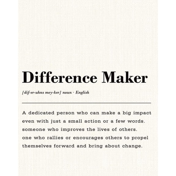 Difference Maker Definition Poster Inspirational Wall Decor Painting, Office Home Wall Decor, Thank You Coworker Teacher Retirement Gifts