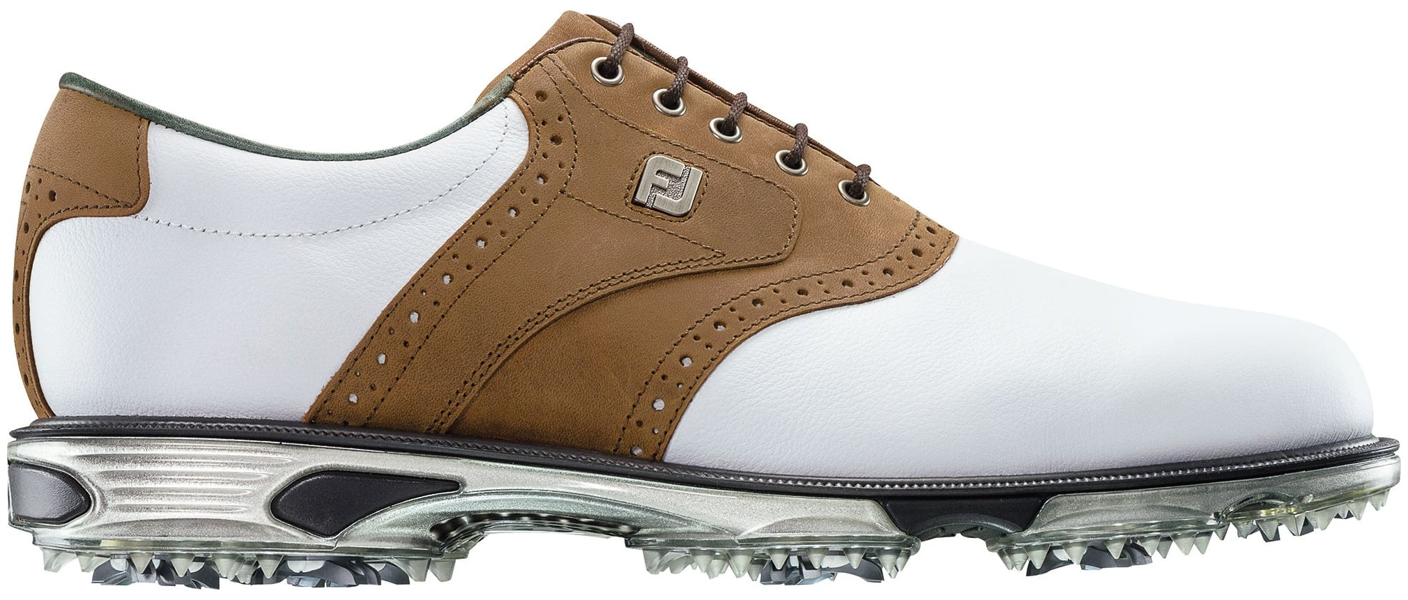 FootJoy DryJoys Tour Saddle Golf Shoes (White/Tan, 11.5) - Walmart.com ...