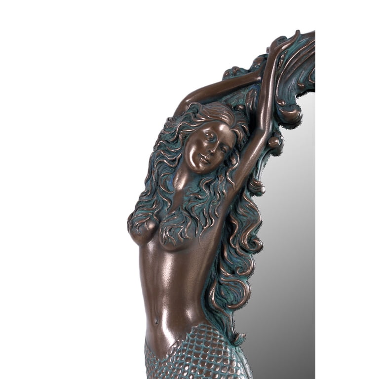 Mermaid Wall Mirror Long Hair Sea Maiden and Fish Scene 3D Frame