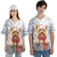thumbnail image 4 of Playful Yorkshire Terrier Welcomes Winter Snowy Day with Cardinal Bird All Over Print 3D Baseball Shirt Yorkie Dog Lover Gifts Softball Sport - 2017, 4 of 6