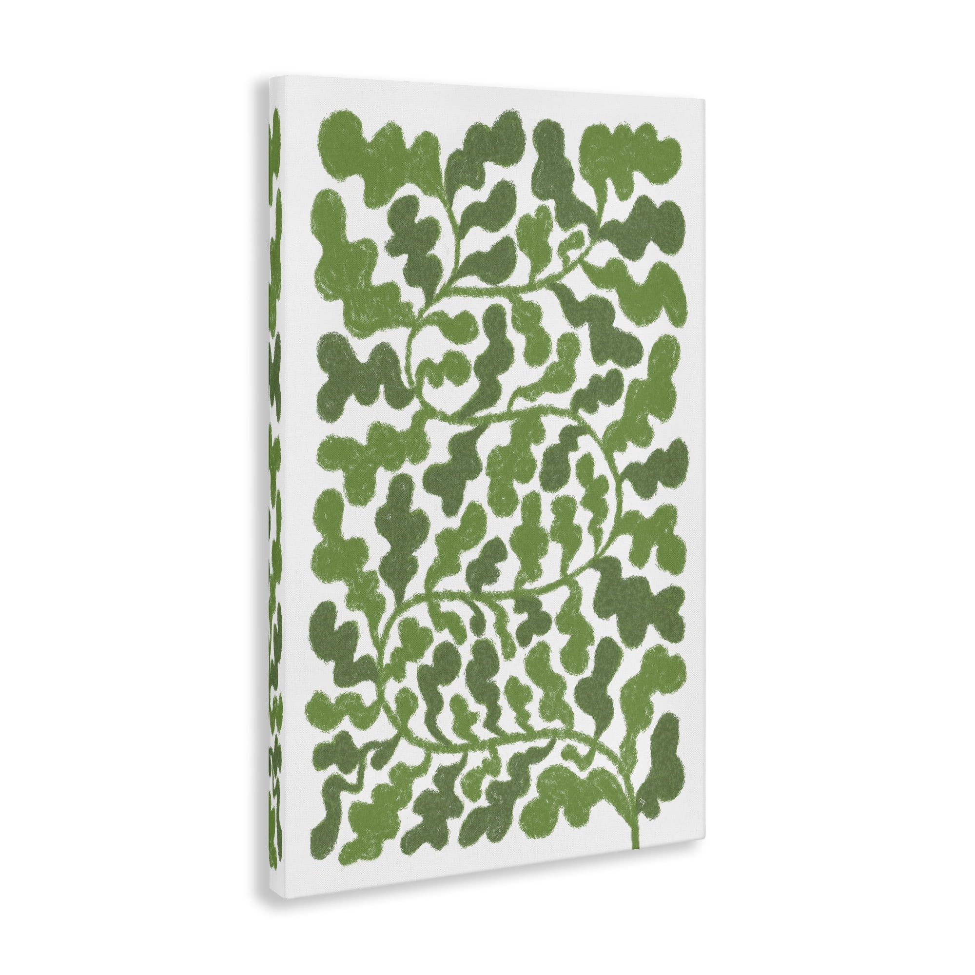 Stupell Industries Intricate Green Vine Pattern Floral & Botanical Painting Wrapped Canvas Art Print Wall Art, 16 x 24