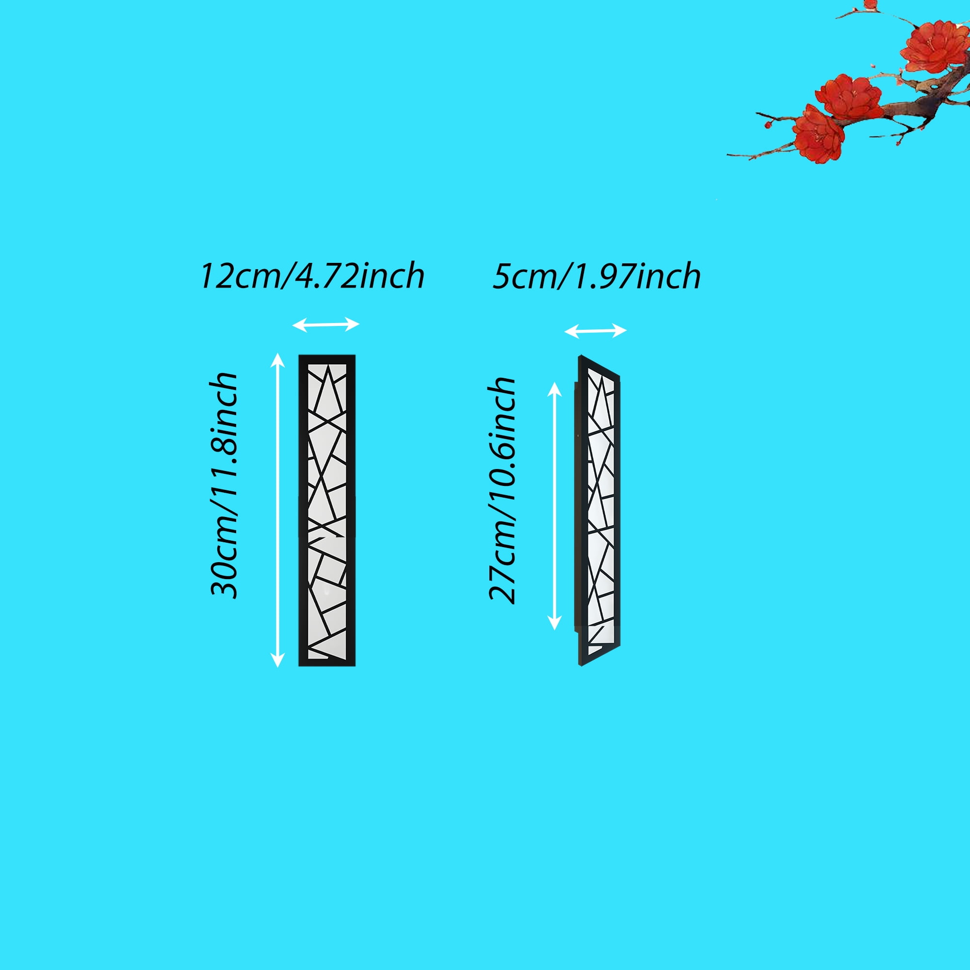 Outdoor wall light, modern LED long wall light, 11.8 inch black IP67 waterproof LED wall light, exterior wall light, indoor and outdoor 3000K lighting fixtures