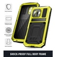 thumbnail image 4 of Dteck Full Body Protection Case for iPhone 16 Pro,Aluminum Military Grade Rugged Case with Stand Built-in Screen Protector Shockproof Kickstand Cover for iPhone 16 Pro,Yellow, 4 of 8