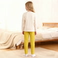 thumbnail image 5 of uikmnh Winter Lined Thermal Leggings for Girls Soft Stretchy Base Layer Pants Toddler to Big Kids Color:Yellow,Size:6-7 Years, 5 of 5