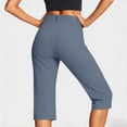 thumbnail image 3 of Women's Capri Pants Stretch Business Work Capris Casual Straight Leg Office Dress Pants Summer Petite Pants, XL, 3 of 5