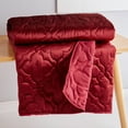 thumbnail image 3 of Levtex Home - Birch Hill Caserta Red - Throw - Red - Crushed Velvet - Arabesque Medallion - Quilted Throw (50x60in.) - Polyester, 3 of 6