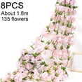 thumbnail image 2 of 8pcs Artificial Cherry Blossom Vines, Hanging Plants Silk Garland Fake Cherry Flowers for Home Garden Wall Fence Indoor Outdoor Wedding Birthday Decor (180cm), 2 of 5