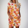 thumbnail image 2 of Lopecy-Sta Women Lounge Sets Summer Outfits Crewneck Women's Pajamas Set Floral Short Sleeve Pjs with Pockets Sleepwear Comfy Nightwear Casual Two Piece Tops and Shorts, 2 of 5