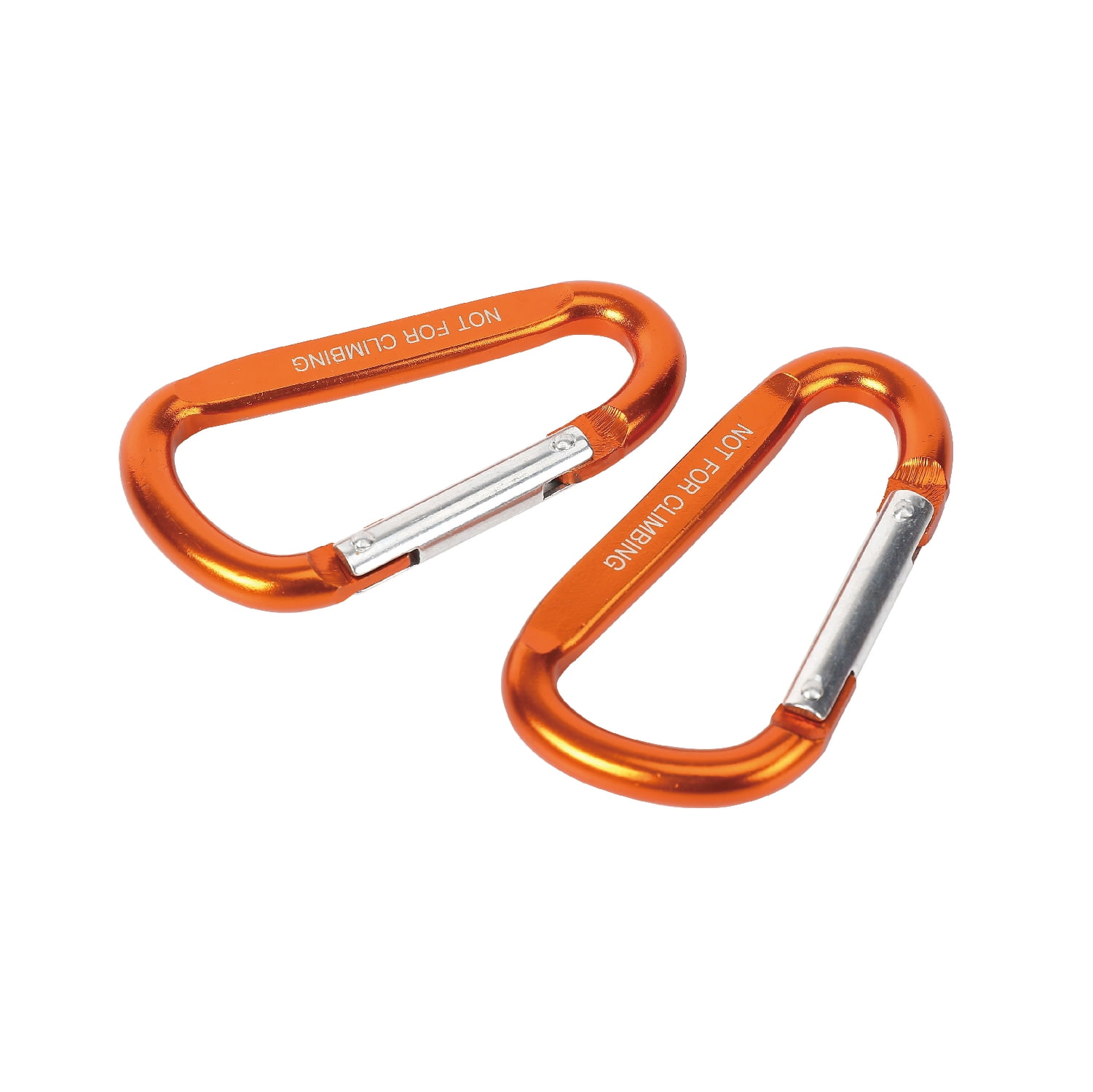 (2 pack) Ozark Trail Aluminum Spring-Loaded D-Shaped Carabiners, 8 cm, Orange, 2 Count