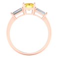 thumbnail image 4 of 1.98 ct Round Cut Clear Crystal 14k Yellow Gold Engraving Statement Bridal Wedding Designer Ring Size 7.25, 4 of 7