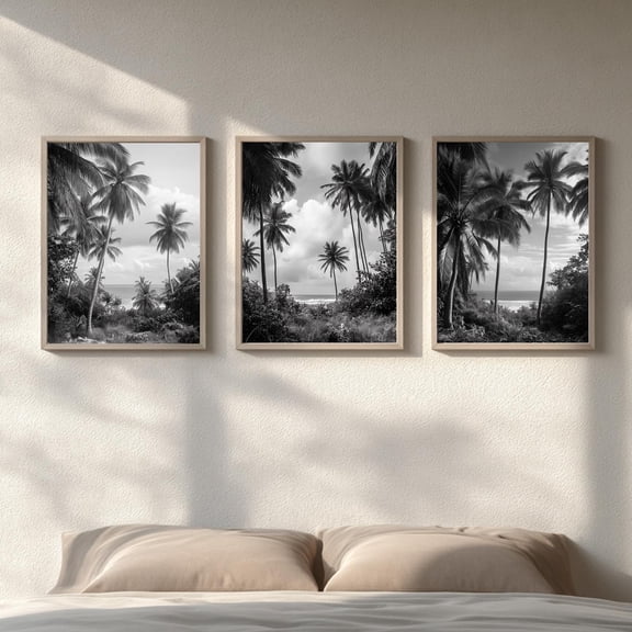 Black and White Beach Surfing Canvas Print Wall Art for Living Room Bedroom Decoration Frameless