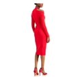 thumbnail image 2 of INC Womens Red Cold Shoulder Mock Neck Long Sleeve Below The Knee Party Sheath Dress XL, 2 of 4