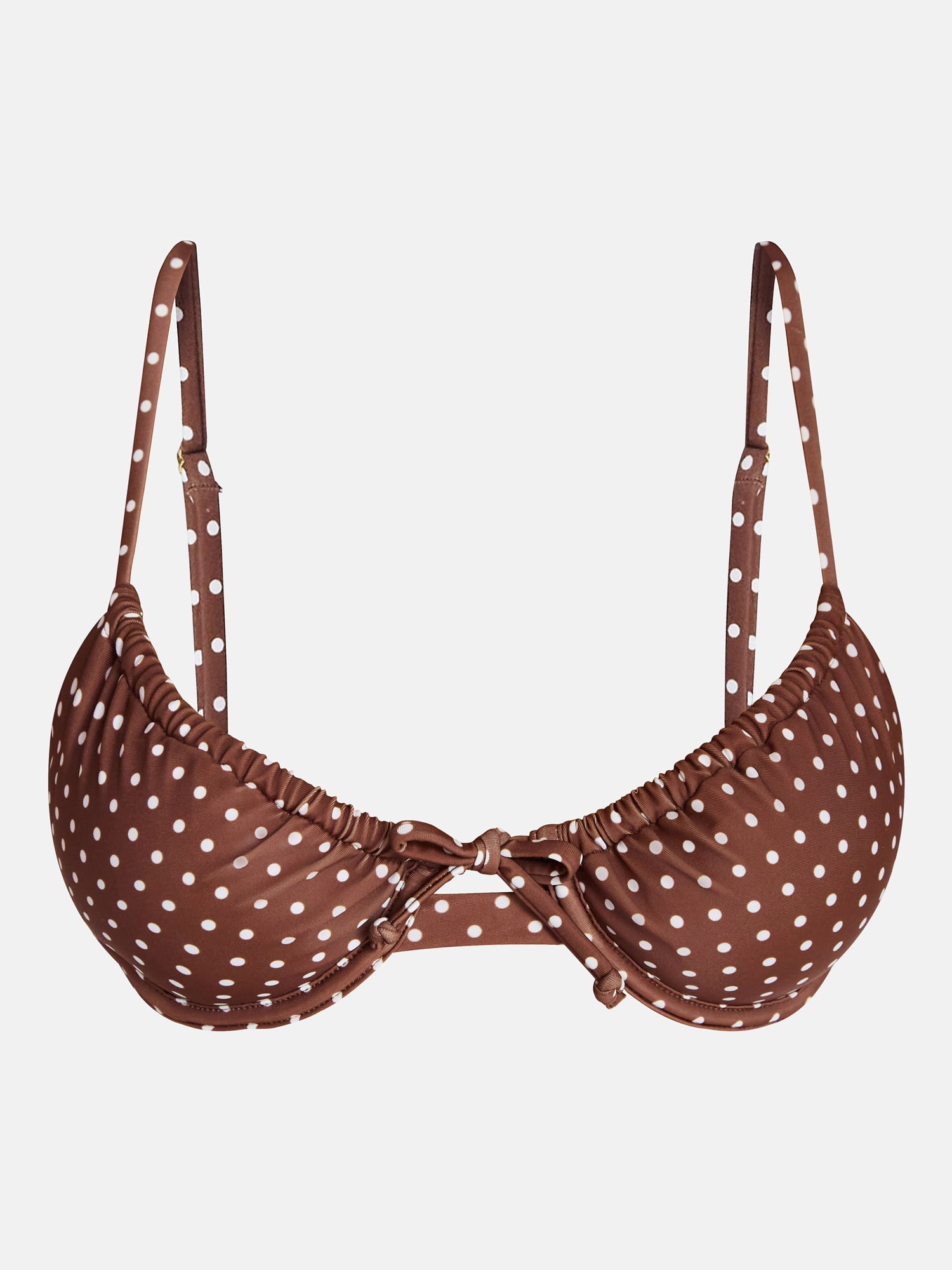 No Boundaries Polka Dot Underwire Bikini Top, Women's XXS-XXL