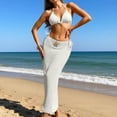 thumbnail image 2 of XIAOCHA Bikini And Cover Up Set For Women Halter Neck Triangle Top Drawstring Maxi Sarong Cover Ups Quick Drying Chic Beach Swimsuits, 2 of 9