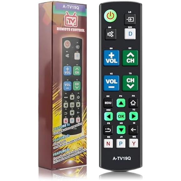 ccwmincc Universal Big Button TV Remote Replacement, Compatible with All Samsung/VIZIO/LG/Sony/Philips Smart TVs and More