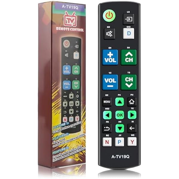 ccwmincc Universal Big Button TV Remote Replacement, Compatible with All Samsung/VIZIO/LG/Sony/Philips Smart TVs and More